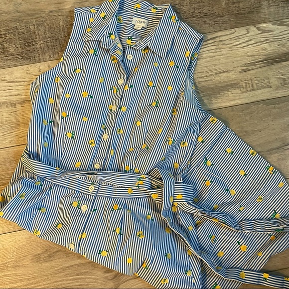 J. Crew Dresses & Skirts - Lemon 🍋 Pinstripe Button Dress